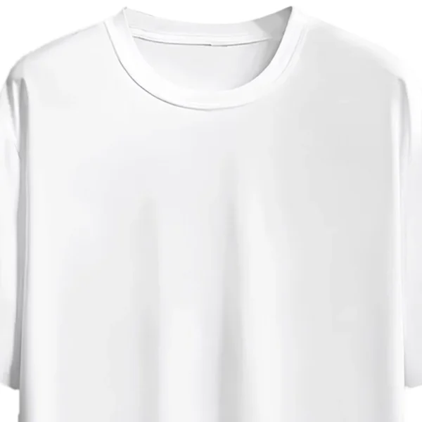 Cotton Round White Hip Hop Oversized T Shirts 180 GSM, Plain - Image 5