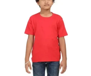 Kids 180 GSM Red Round Neck T shirts