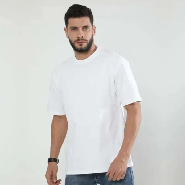 Plain White Mens White Cotton T Shirt 180 GSM