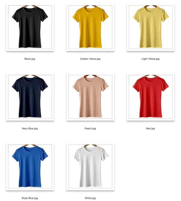 Cotton Half Sleeve Women White Round Neck T Shirt 180 GSM - Image 3