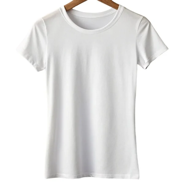 Cotton Half Sleeve Women White Round Neck T Shirt 180 GSM - Image 6